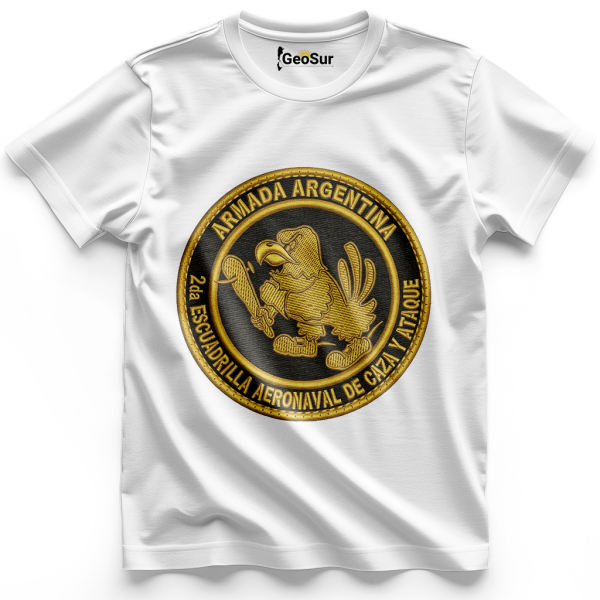 REMERA ARA 2DA CAZA Y ATAQUE LOGO DORADO